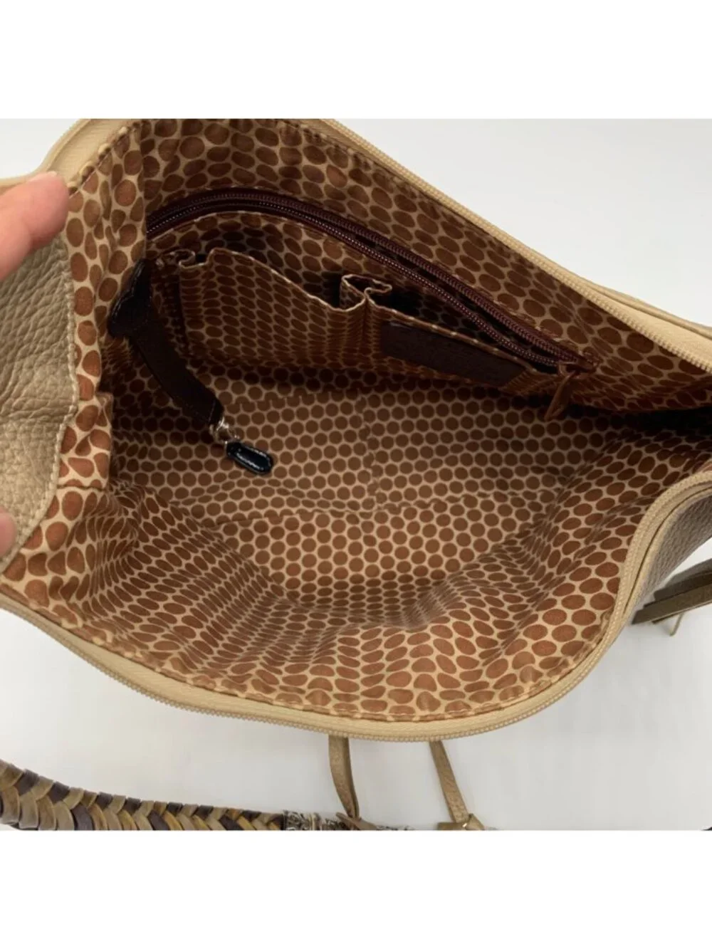 Brighton Barbados Zinc Pearl Pebbled Leather Hobo Bag